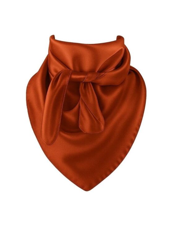 Boutique Accessories - Rust Wild Rag Scarf 35x35 Satin Western Cowgirl Cowboy Bandana